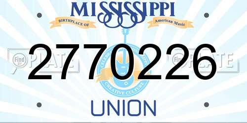 2770226 Mississippi License Plate