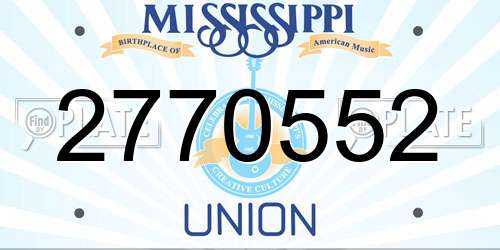 2770552 Mississippi License Plate