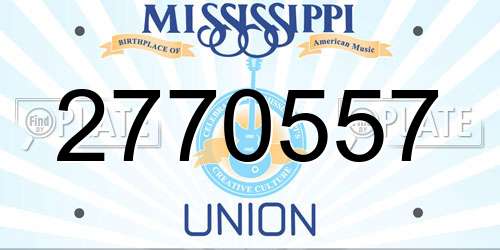 2770557 Mississippi License Plate