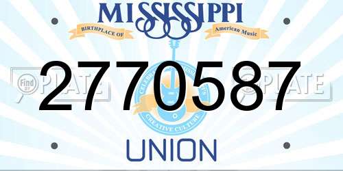 2770587 Mississippi License Plate