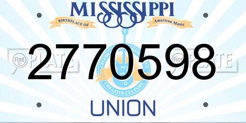 2770598 Mississippi License Plate