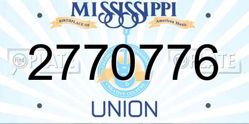 2770776 Mississippi License Plate