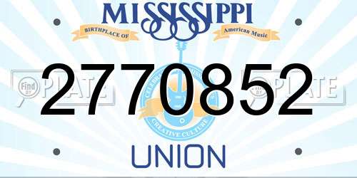 2770852 Mississippi License Plate