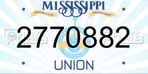 2770882 Mississippi License Plate