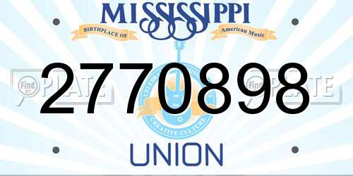 2770898 Mississippi License Plate