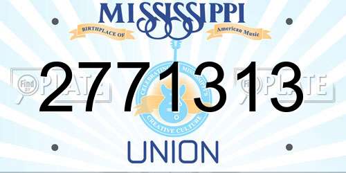 2771313 Mississippi License Plate