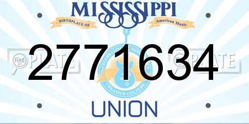 2771634 Mississippi License Plate