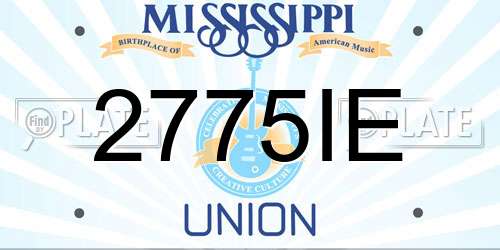 2775IE Mississippi License Plate