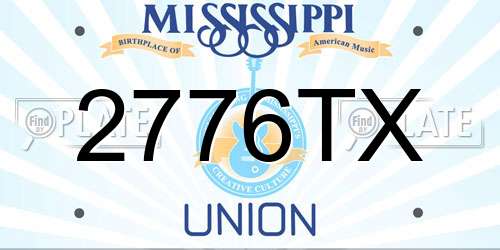2776TX Mississippi License Plate