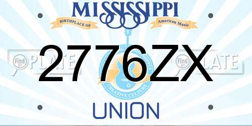 2776ZX Mississippi License Plate