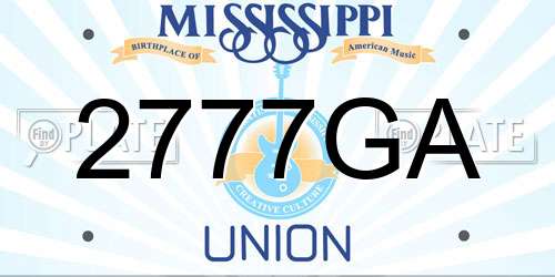 2777GA Mississippi License Plate