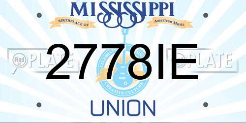 2778IE Mississippi License Plate