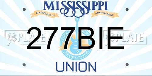 277BIE Mississippi License Plate