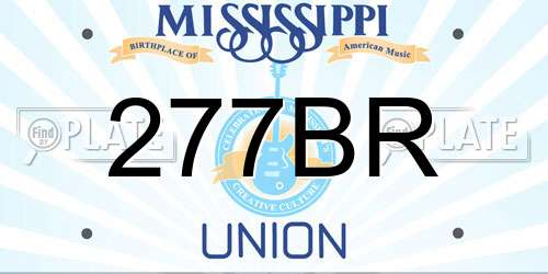 277BR Mississippi License Plate
