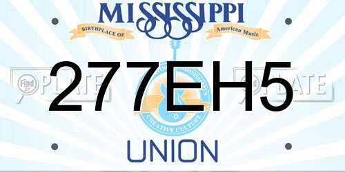 277EH5 Mississippi License Plate