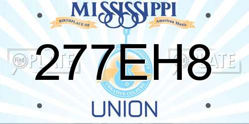 277EH8 Mississippi License Plate