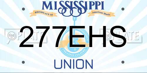 277EHS Mississippi License Plate