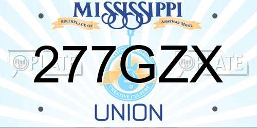 277GZX Mississippi License Plate