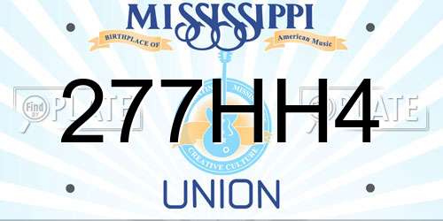 277HH4 Mississippi License Plate