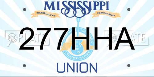 277HHA Mississippi License Plate