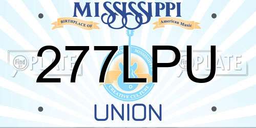 277LPU Mississippi License Plate
