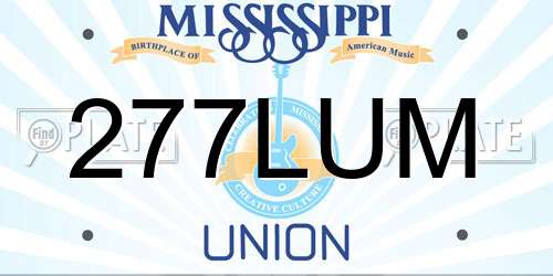 277LUM Mississippi License Plate
