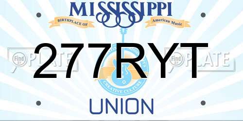 277RYT Mississippi License Plate