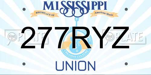 277RYZ Mississippi License Plate