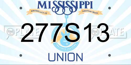 277S13 Mississippi License Plate