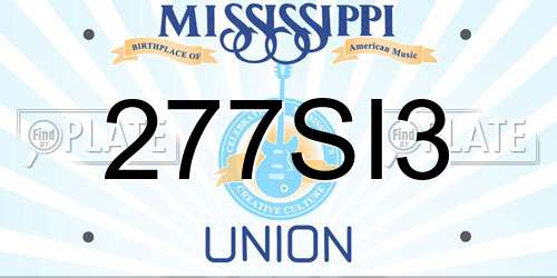 277SI3 Mississippi License Plate