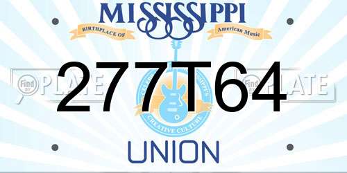 277T64 Mississippi License Plate