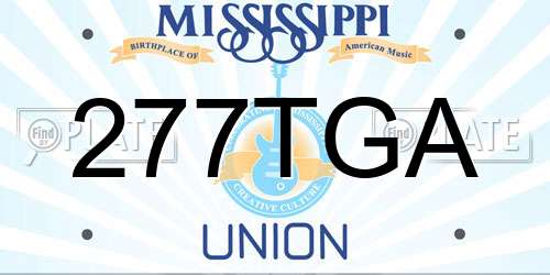 277TGA Mississippi License Plate