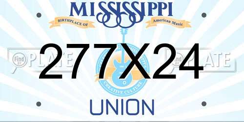 277X24 Mississippi License Plate