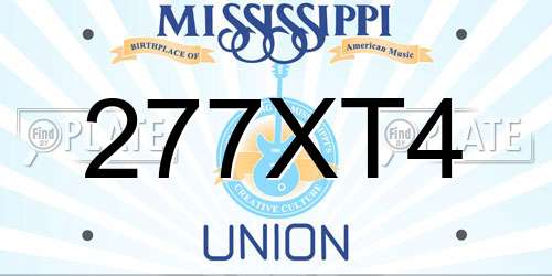 277XT4 Mississippi License Plate