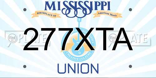 277XTA Mississippi License Plate