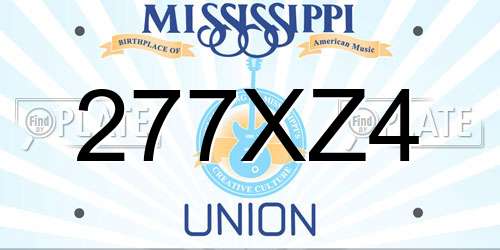 277XZ4 Mississippi License Plate