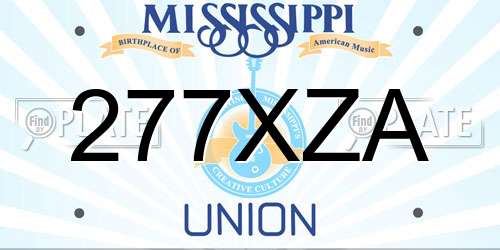 277XZA Mississippi License Plate