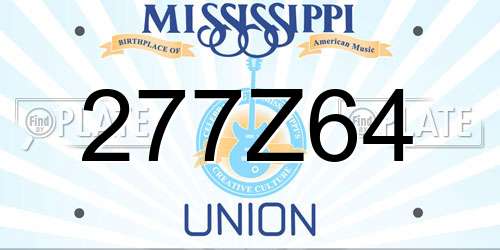 277Z64 Mississippi License Plate