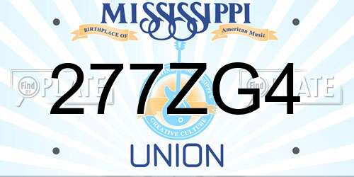 277ZG4 Mississippi License Plate