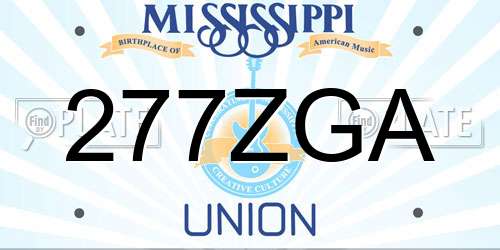 277ZGA Mississippi License Plate