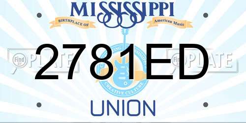 2781ED Mississippi License Plate