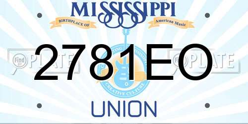 2781EO Mississippi License Plate