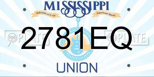 2781EQ Mississippi License Plate