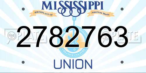 2782763 Mississippi License Plate