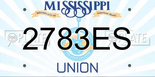2783ES Mississippi License Plate