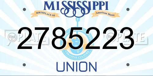 2785223 Mississippi License Plate