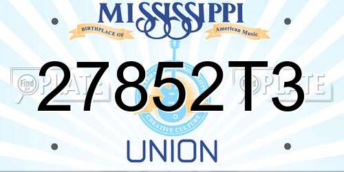 27852T3 Mississippi License Plate