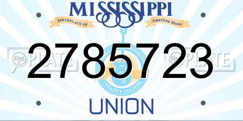 2785723 Mississippi License Plate