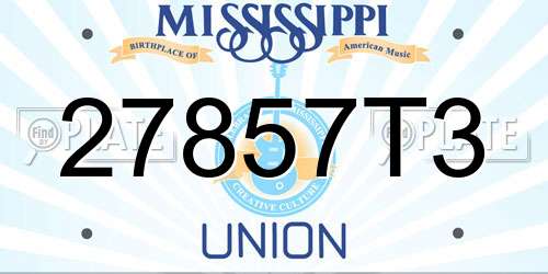 27857T3 Mississippi License Plate