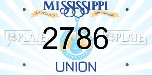 2786 Mississippi License Plate